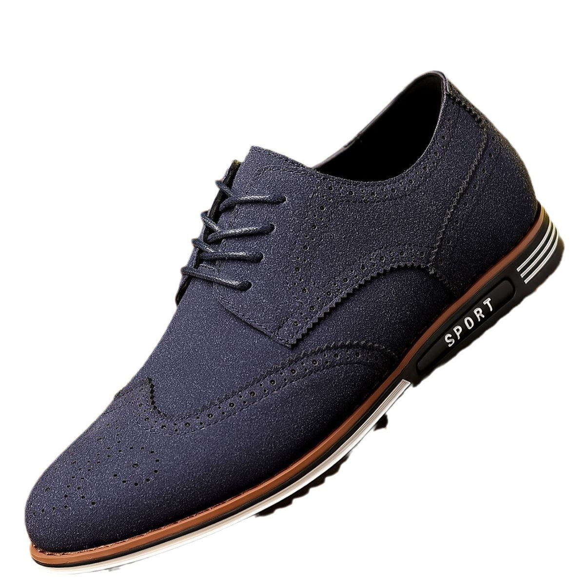 Men's navy lace-up casual shoes
