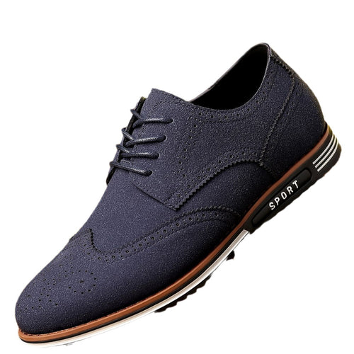 Men's navy lace-up casual shoes