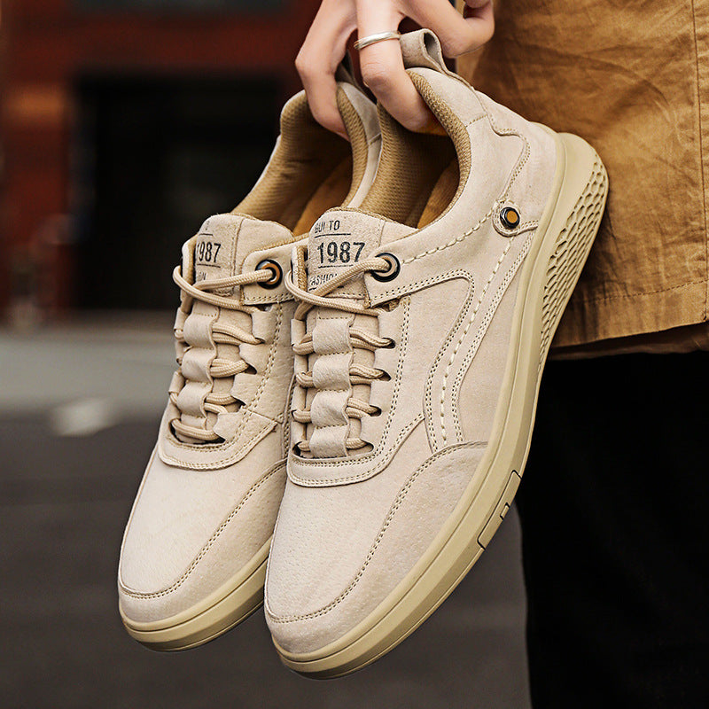 Men’s breathable nubuck sneakers with mesh lining