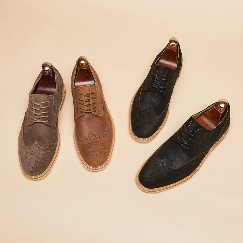 Men’s brogue business shoes with TPR sole