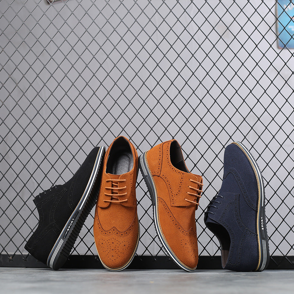 Men’s casual suede-style leather sneakers