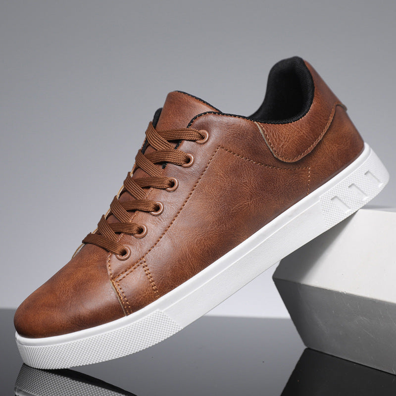 Men’s dark brown PU casual sneakers