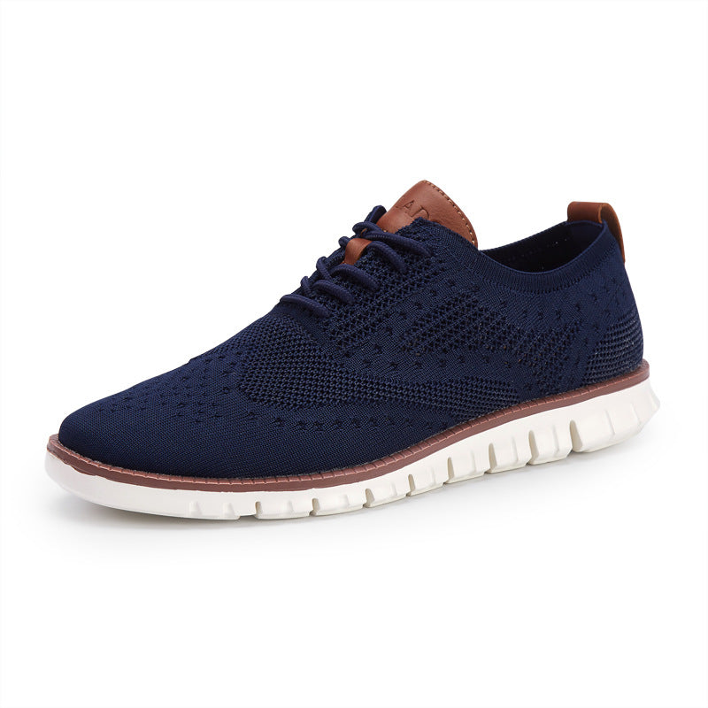 Men’s knit casual sneakers with lace-up design