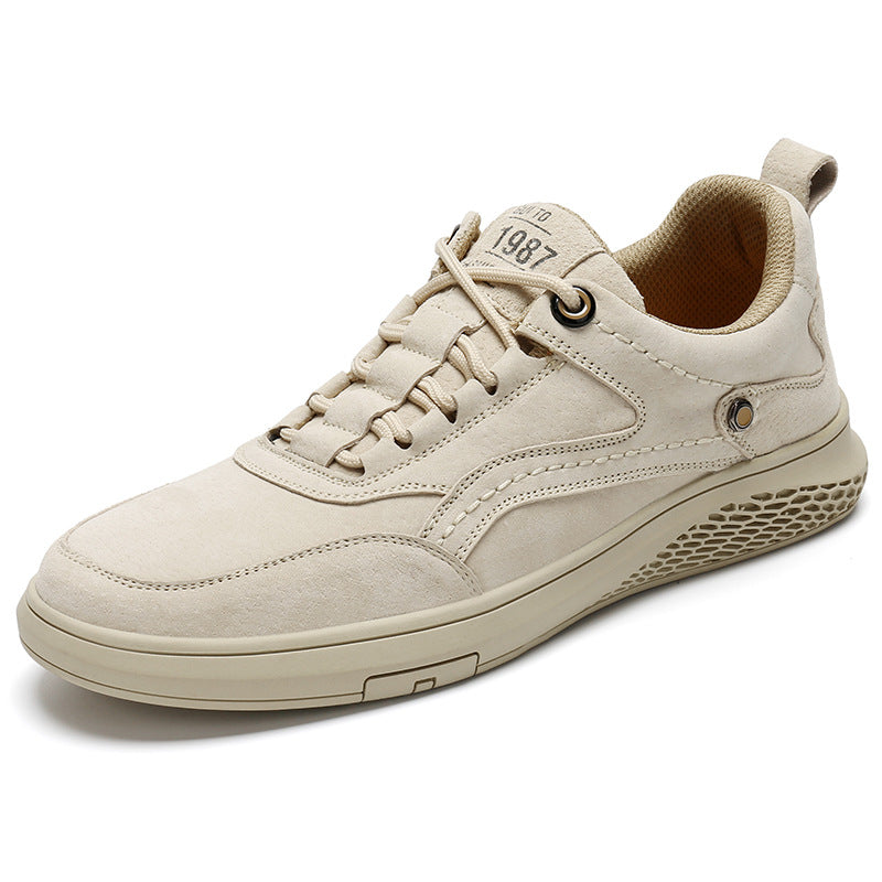 Men’s nubuck sneakers in brown gray and white