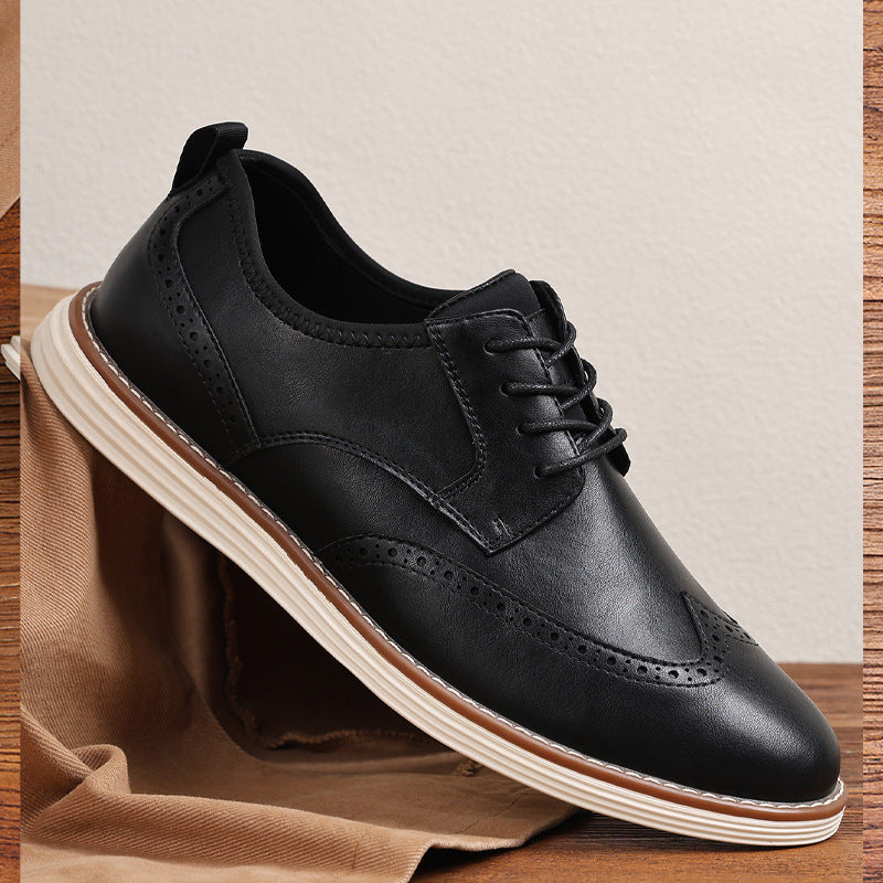 Men’s PU leather-look lace-up dress shoes