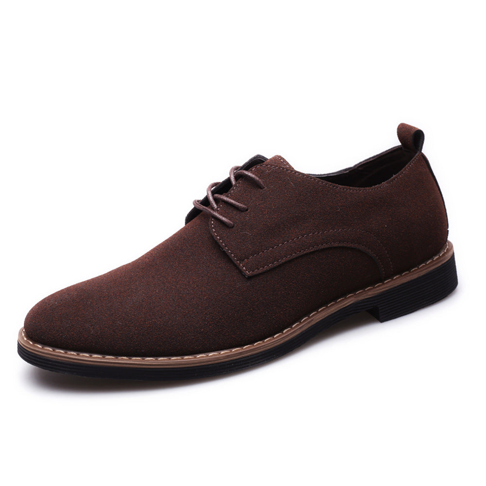 Men’s suede-style lace-up business shoes
